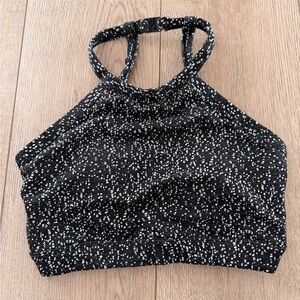 Black and White Speckled Halter bra from Buffbunny collection